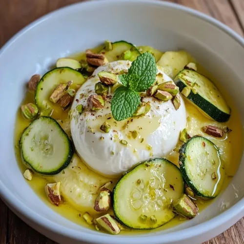 Burrata Crémeuse sur Gaspacho de Courgettes Jaunes 5 Burrata Crémeuse sur Gaspacho de Courgettes Jaunes