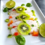 Ceviche de Daurade au Kiwi, Basilic Frais et Piment Vert