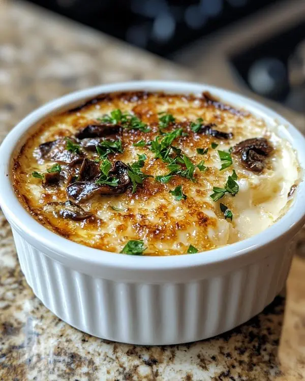 Crème Brûlée Salée au Parmesan et Cèpes Poêlés