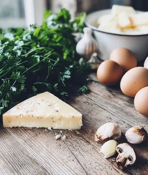 Les Ingrédients pour Crème Brûlée Salée au Parmesan et Cèpes Poêlés
