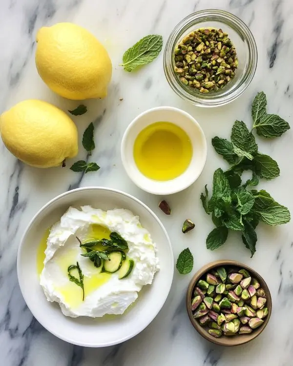 Burrata Crémeuse sur Gaspacho de Courgettes Jaunes 2 Les ingrédients pour Burrata Crémeuse sur Gaspacho de Courgettes Jaunes