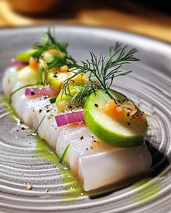 Recette Ceviche de Maquereau, Leche de Tigre à la Pomme Verte et Fenouil Croquant