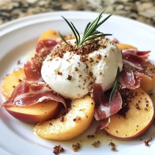 Burrata Crémeuse sur Pêches Rôties 5 Burrata Crémeuse sur Pêches Rôties