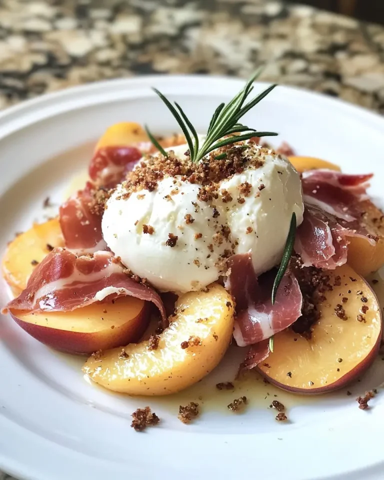 Burrata Crémeuse sur Pêches Rôties