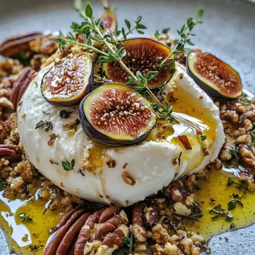 Burrata sur Figues Rôties au Miel & au Thym 5 Burrata sur Figues Rôties au Miel & au Thym