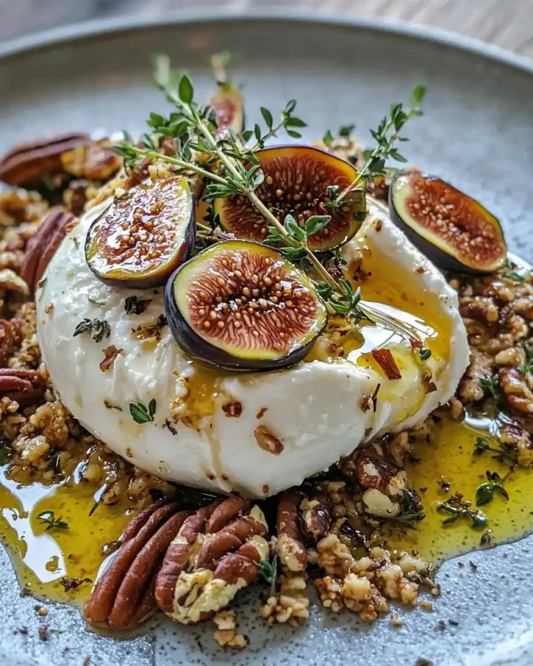 Burrata sur Figues Rôties au Miel & au Thym