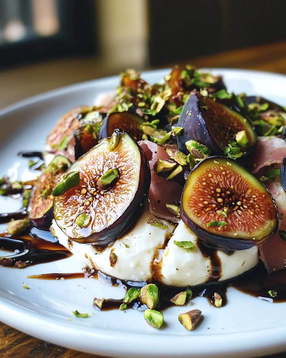 Burrata sur Figues Rôties