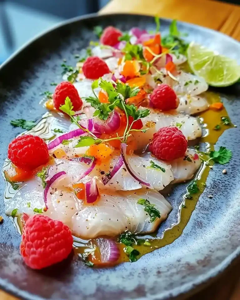 Ceviche de Bar au Lait de Coco, Framboises & Combava Exquis 7 Ceviche de Bar au Lait de Coco