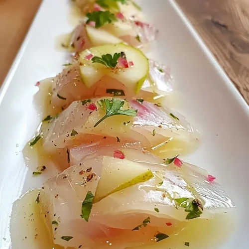 Ceviche de Daurade à la Poire & Gingembre Parfumé 5 Ceviche de daurade à la poire & gingembre