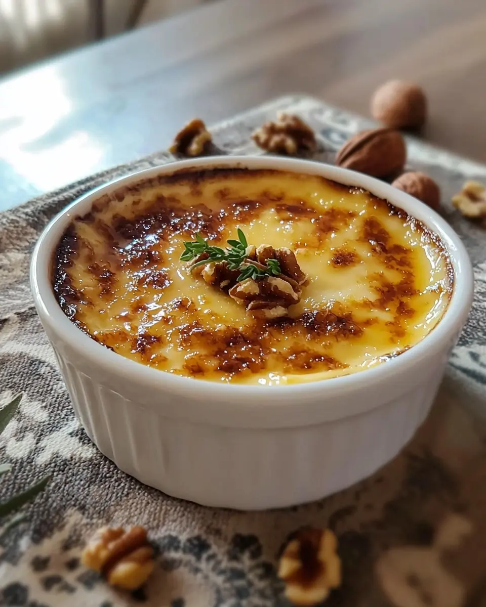 Crème Brûlée Salée au Comté Oignons Rouges & Noix 1 Crème Brûlée Salée au Comté Oignons Rouges & Noix