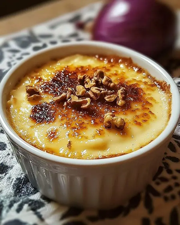 Crème Brûlée Salée au Comté Oignons Rouges & Noix 4 Crème Brûlée Salée au Comté Oignons Rouges
