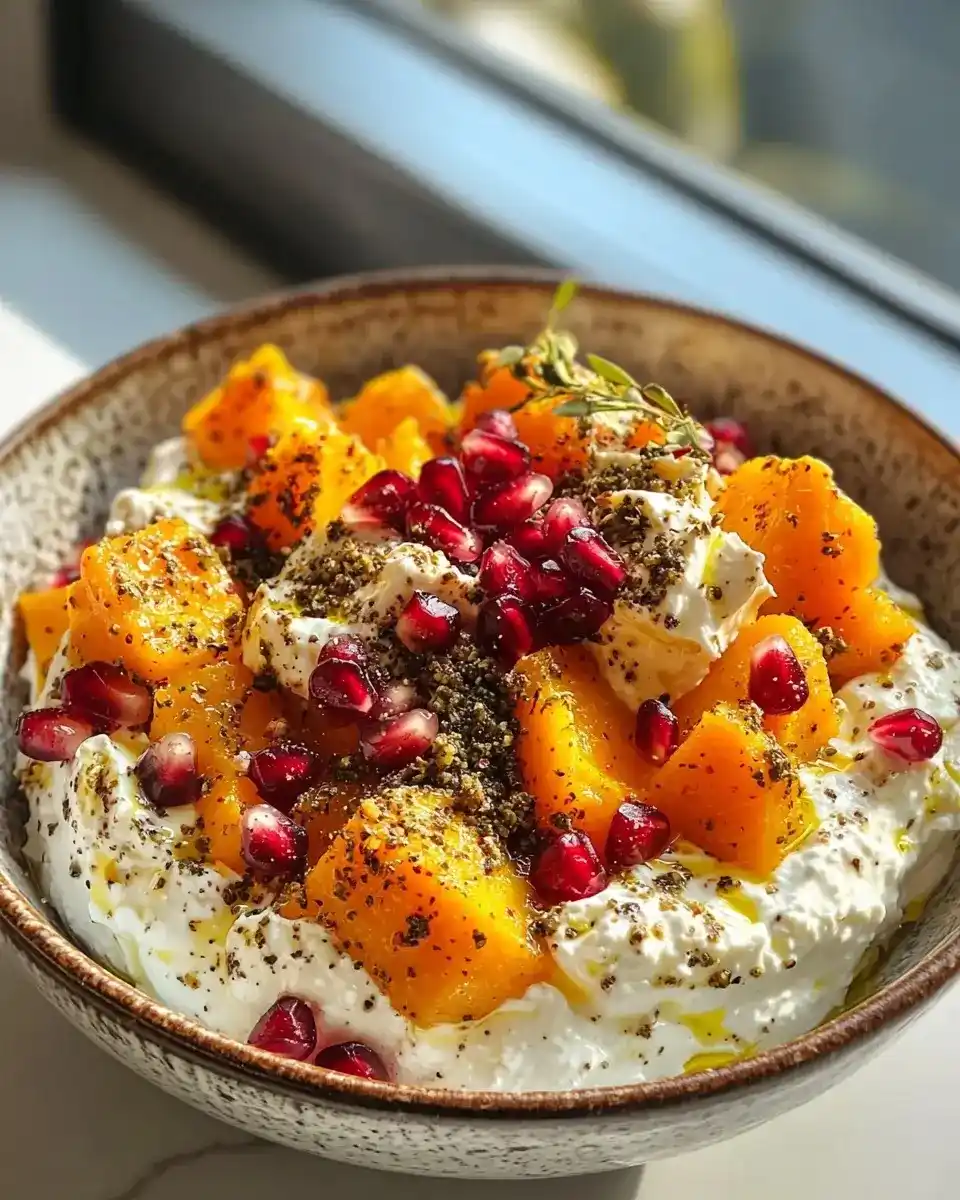 Feta Fouettée au Citron Confit, Courge Butternut Rôtie au Za'atar 1 Feta Fouettée au Citron Confit, Courge Butternut Rôtie au Za'atar