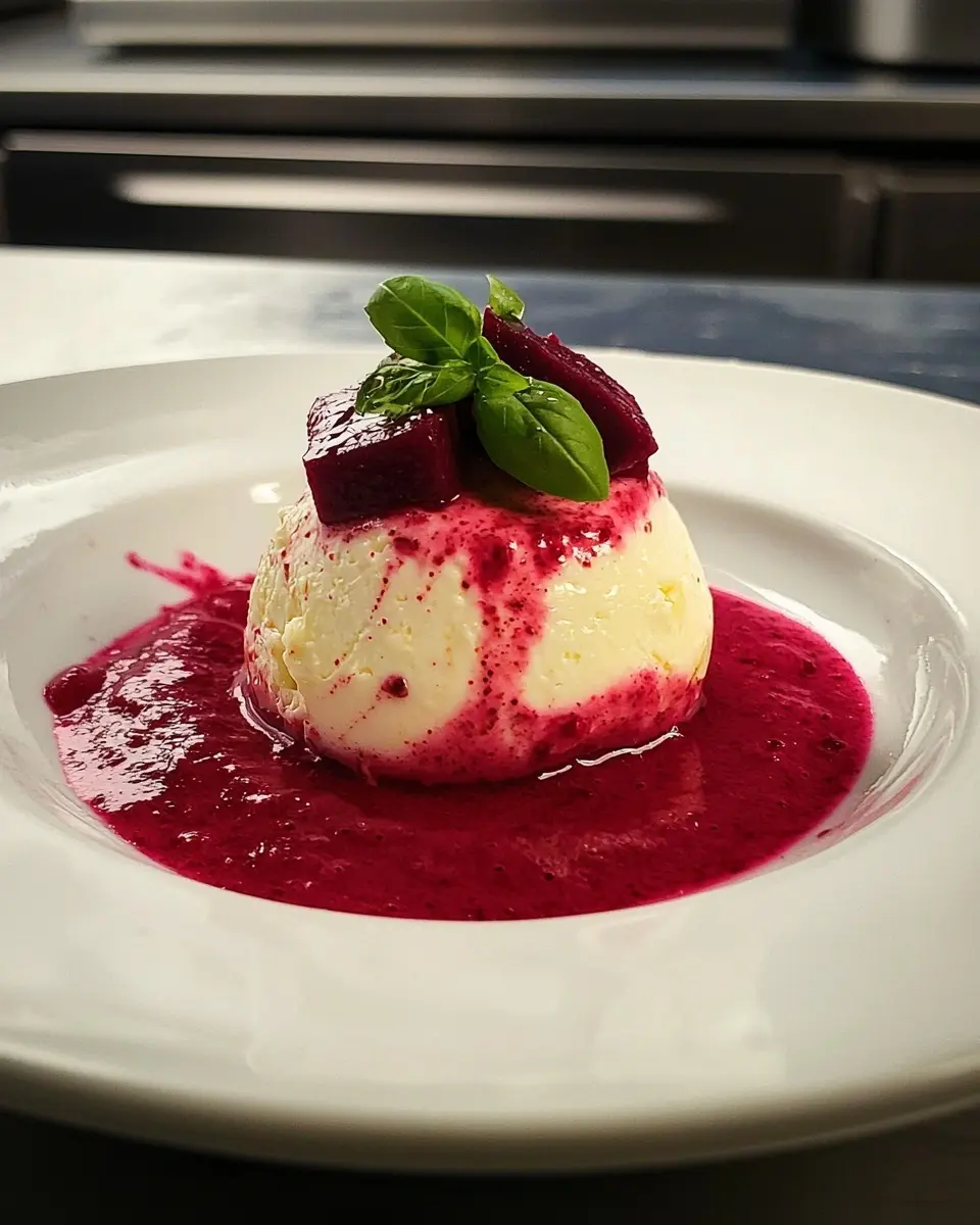 Île Flottante Salée au Parmesan sur Velouté Glacé