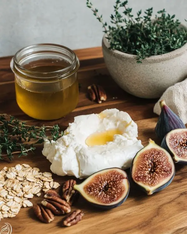 Burrata sur Figues Rôties au Miel & au Thym 2 Les ingrédients pour Burrata sur Figues Rôties au Miel & au Thym