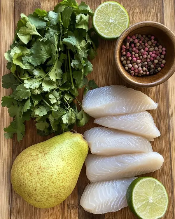 Ceviche de Daurade à la Poire & Gingembre Parfumé 2 Les ingrédients pour Ceviche de daurade à la poire & gingembre