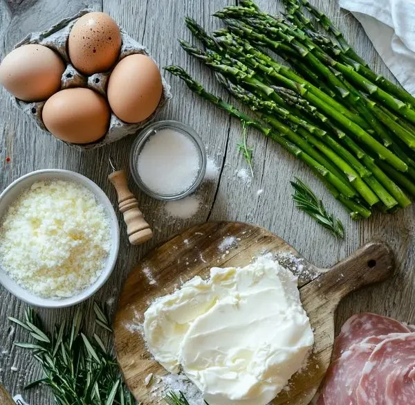 Crème Brûlée Salée au Parmesan et Pointes d’Asperges 3 Les ingrédients pour Crème Brûlée Salée au Parmesan et Pointes d’Asperges