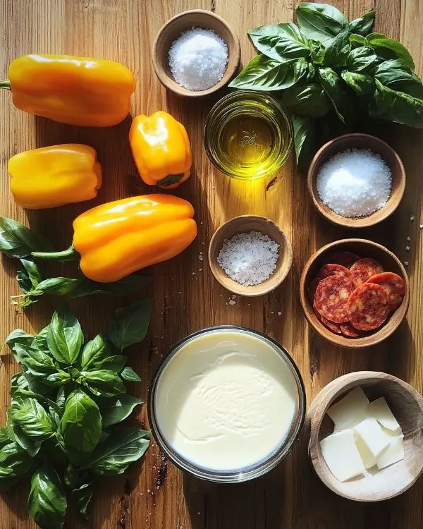 Les ingrédients pour Panna Cotta Salée au Parmesan