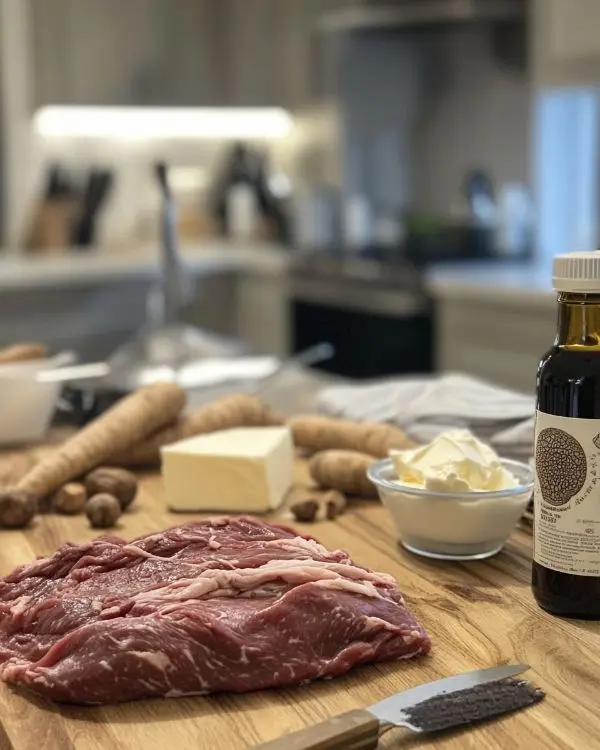 Tataki de Bœuf Exceptionnel 2 Les ingrédients pour Tataki de Bœuf, Purée de Panais à la Truffe & Éclats de Noisettes