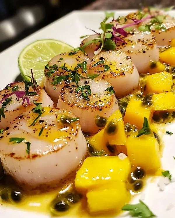 Recette Carpaccio de Saint-Jacques Vinaigrette Mangue