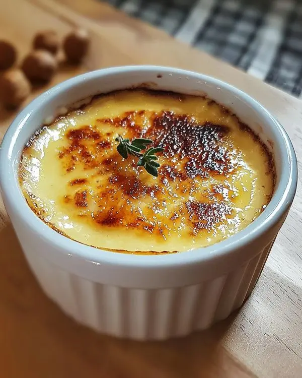 Crème Brûlée Salée au Comté Oignons Rouges & Noix 2 Recette Crème Brûlée Salée au Comté Oignons Rouges