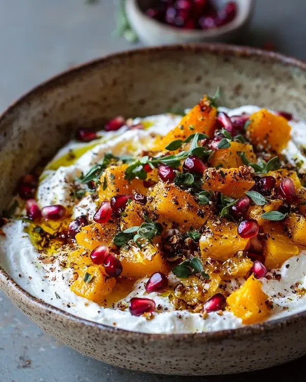 Feta Fouettée au Citron Confit, Courge Butternut Rôtie au Za'atar 4 Recette Feta Fouettée au Citron Confit