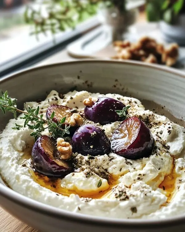 Feta Fouettée au Za'atar et Prunes Dorées 5 Recette Feta Fouettée au Za'atar et Prunes Dorées