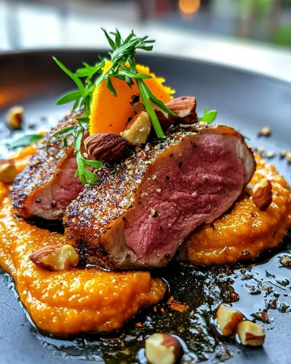 Tataki de Canard Purée de Carottes à l'Orange 4 Tataki de Canard Purée de Carottes à l'Orange