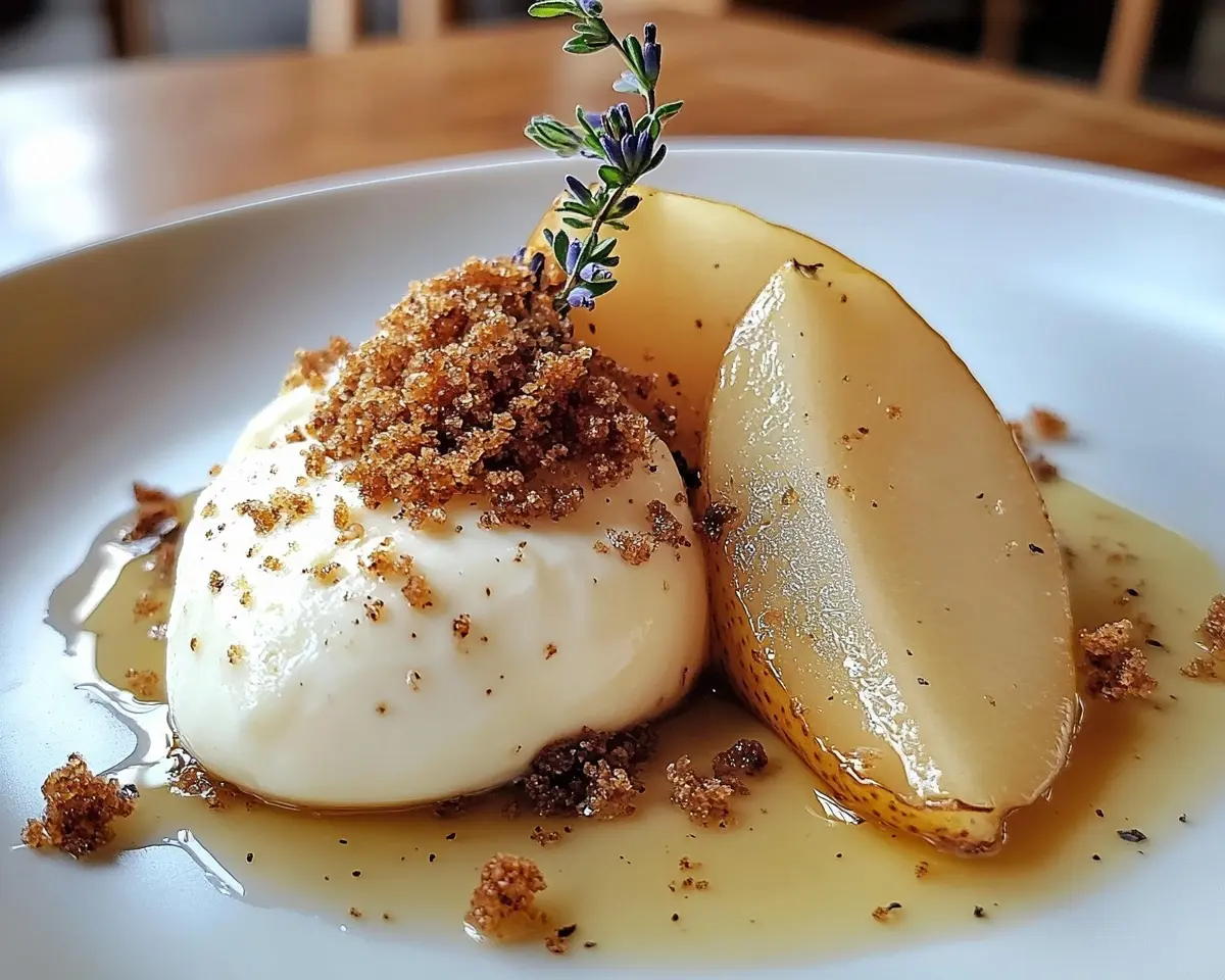 Burrata Crémeuse sur Poires Rôties