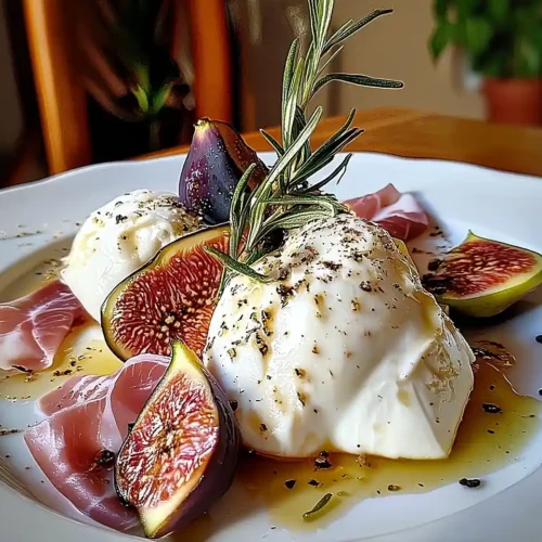 Burrata sur Figues Fraîches Rôties au Miel 5 Burrata sur Figues Fraîches Rôties au Miel