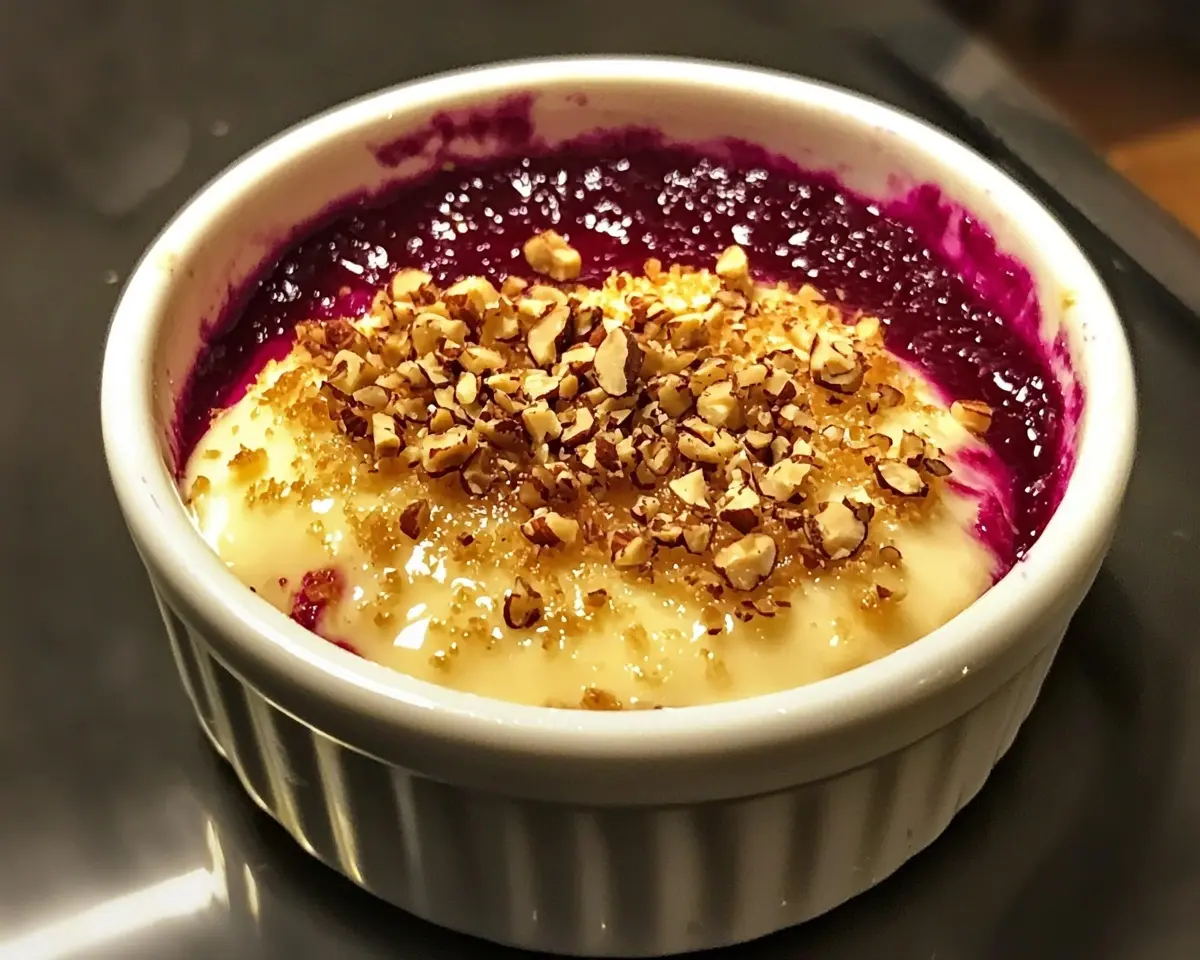 Crème Brûlée Salée au Chèvre Confit de Betterave