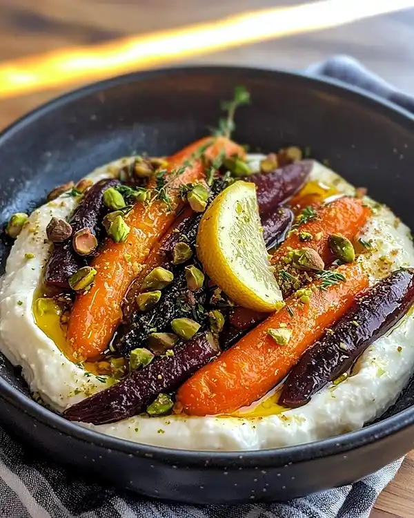 Feta Fouettée au Citron Confit et Carottes Rôties 4 Feta Fouettée au Citron Confit, Carottes Rôties au Cumin & Pistaches