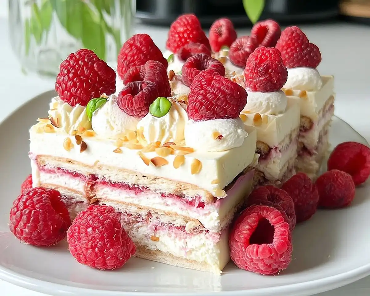 Gâteau Sans Cuisson Framboises 1 Gâteau sans cuisson framboises