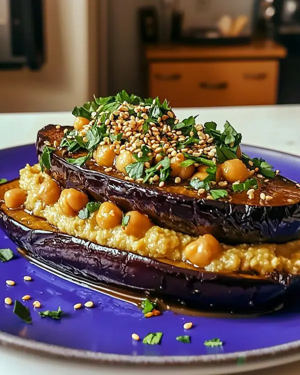 Le Végétal Puissant Steak d'Aubergine Laqué Miso-Érable
