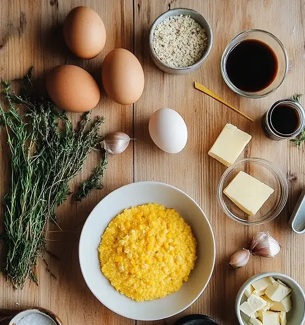 Les ingrédients pour Œuf Parfait sur Polenta Grillée