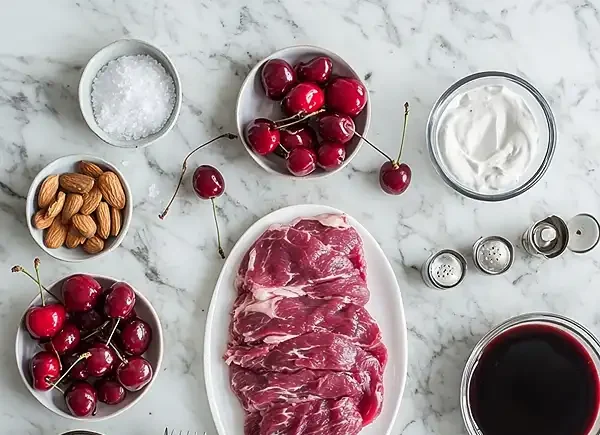 Les ingrédients pour Tataki de Canard Laqué à la Cerise