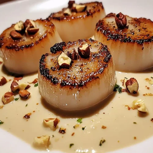 Noix de Saint-Jacques Snackées sur Velouté de Topinambour