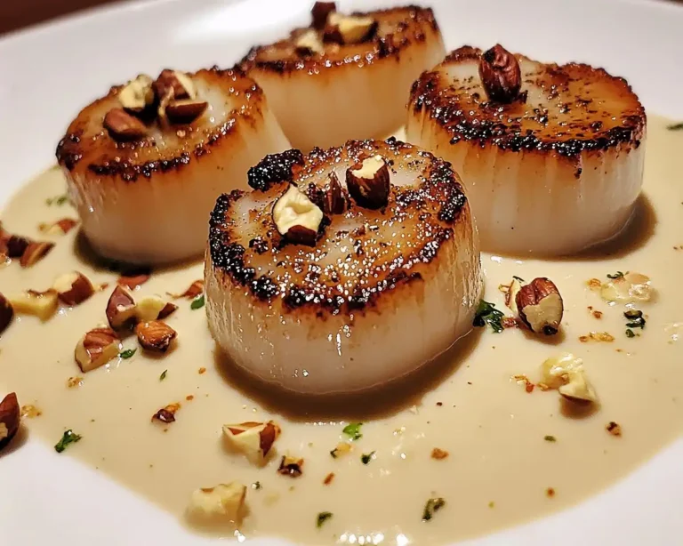 Noix de Saint-Jacques Snackées sur Velouté de Topinambour