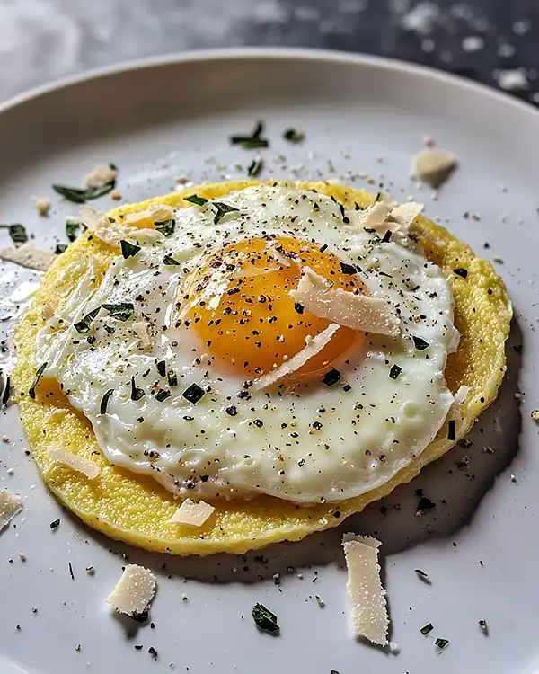 Œuf Parfait sur Polenta Grillée