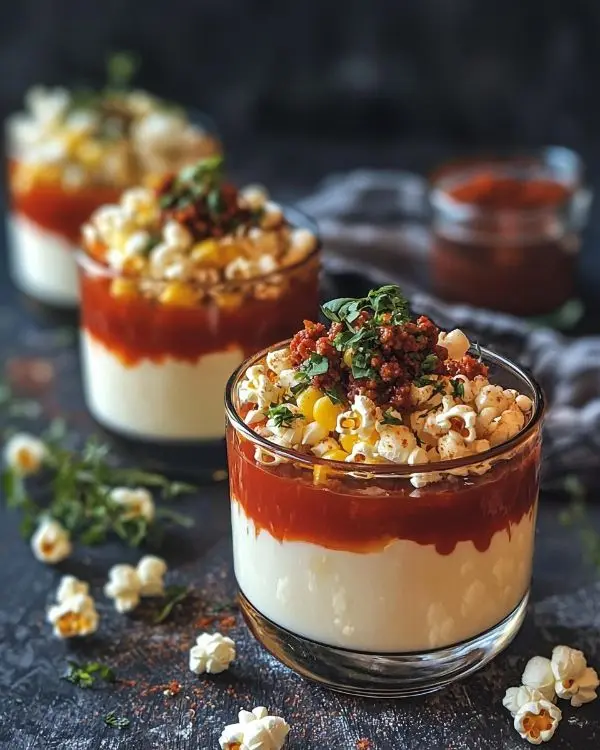 La Panna Cotta Salée Choc 4 Panna Cotta Salée Choc Panna Cotta au Maïs, Coulis de Chorizo & Popcorn Pimenté