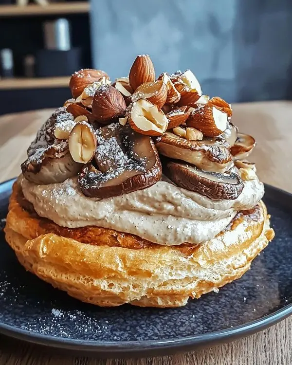 Paris-Brest Salé aux Champignons & Praliné de Noisettes Salé,