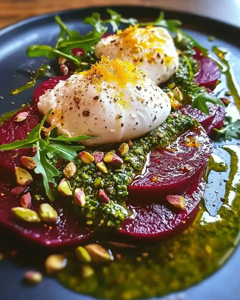 Burrata sur Carpaccio de Betterave 8 Recette Burrata sur Carpaccio de Betterave