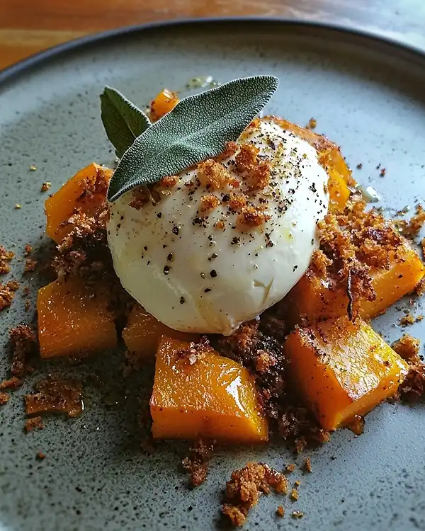 Burrata sur Courge Butternut Rôtie 6 Recette Burrata sur Courge Butternut Rôtie