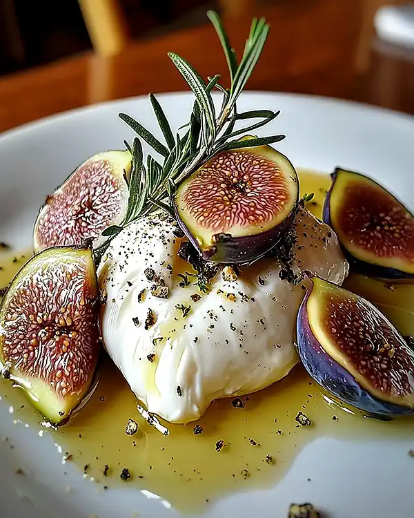 Burrata sur Figues Fraîches Rôties au Miel 3 Recette Burrata sur Figues Fraîches Rôties au Miel