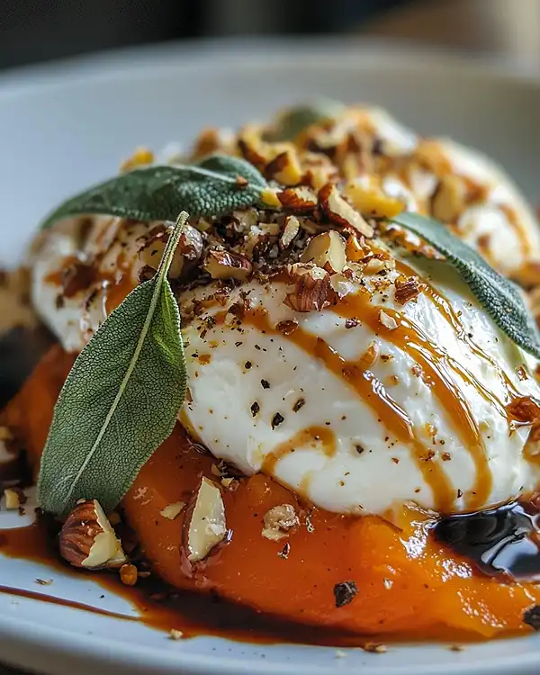 Recette Burrata sur Potimarron Rôti