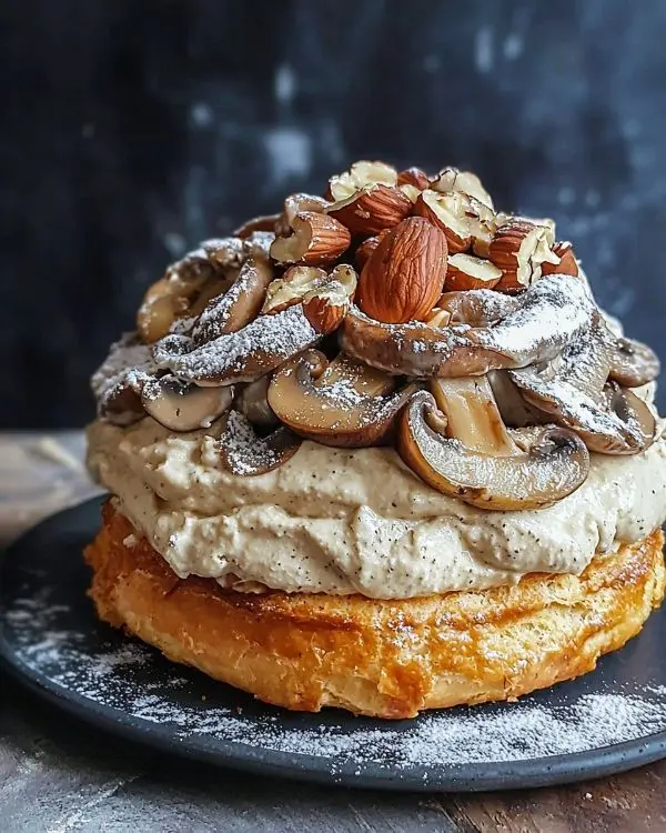 Recette Paris-Brest Salé aux Champignons & Praliné de Noisettes Salé,