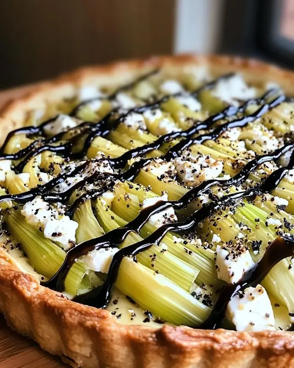 Recette Tarte Tatin de Poireaux & Chèvre Frais au Miel de Thym, Crumble de Sésame Noir