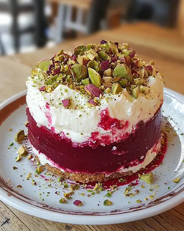 Recette Tiramisu Salé de Betterave, Crème au Chèvre Frais & Éclats de Pistaches