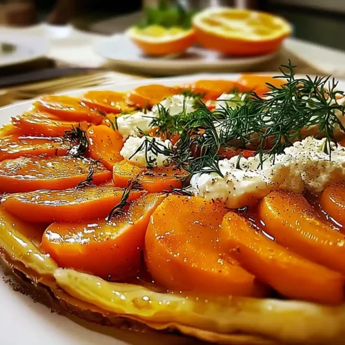 Tarte Tatin de Carottes Glacées au Cumin