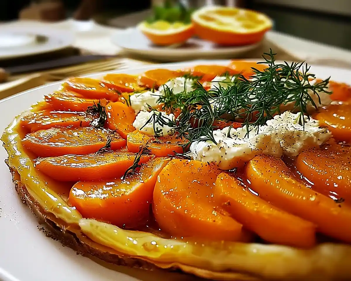 Tarte Tatin de Carottes Glacées au Cumin