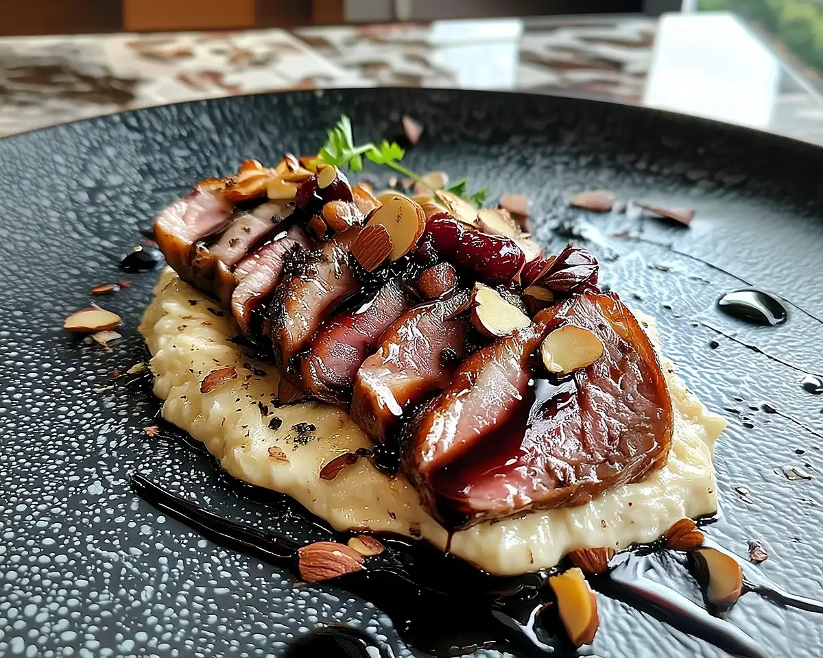 Tataki de Canard Laqué à la Cerise
